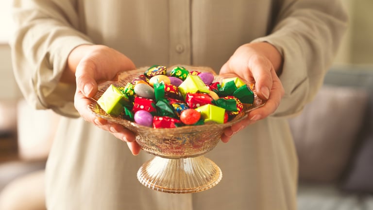 Colorful candy and chocolate treats